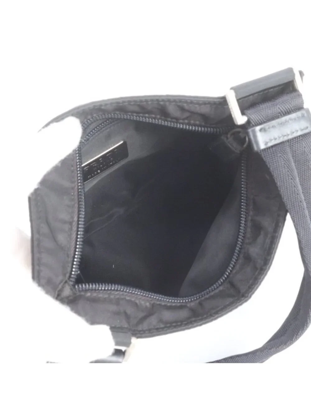 Prada White Tessuto Nylon Triangle Logo Leather Shoulder Bag Crossbody Messenger